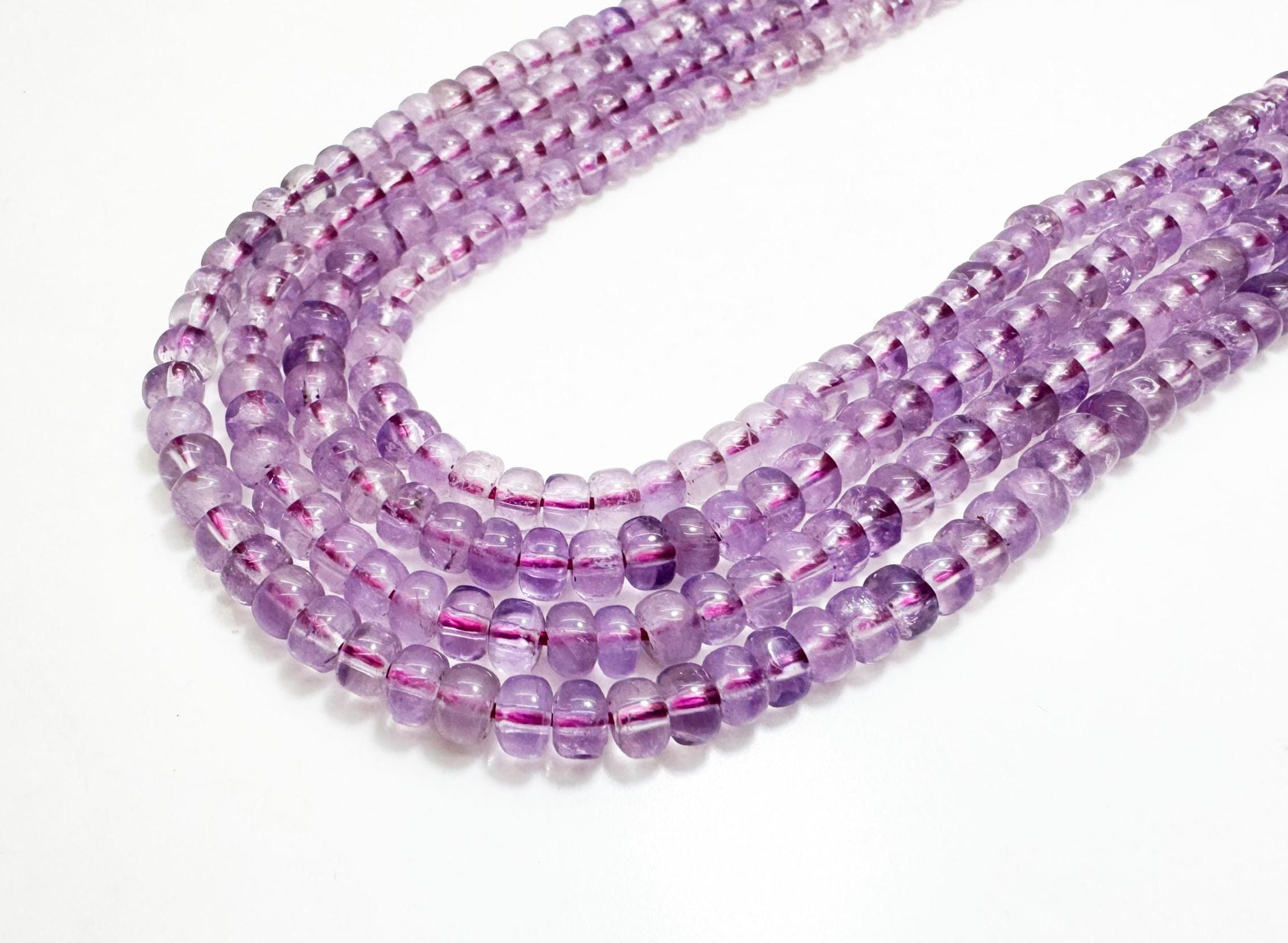 Light Purple Amethyst Beads: Polished Rondelle Gemstone Beads (3mm X 5mm) - Rd34b