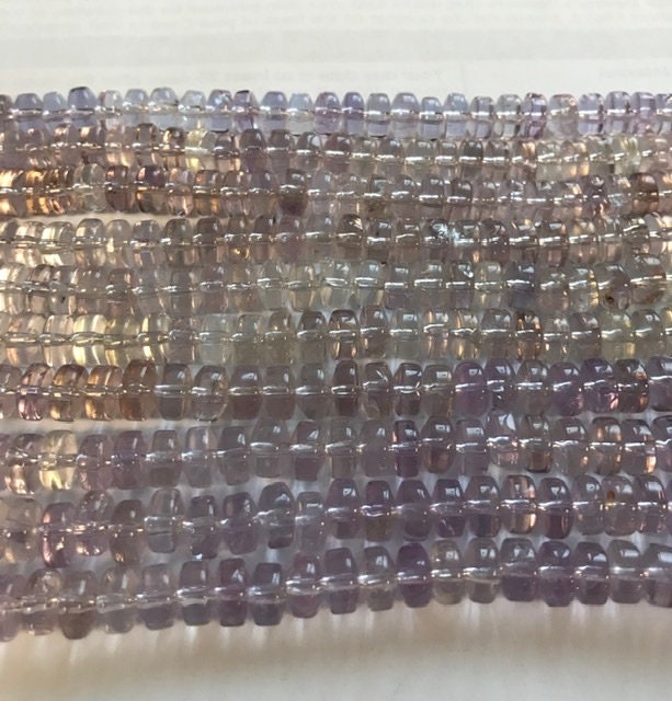 Natural Amethyst 7x4mm Rondelle Gemstone Beads -7.5 Inch Strand