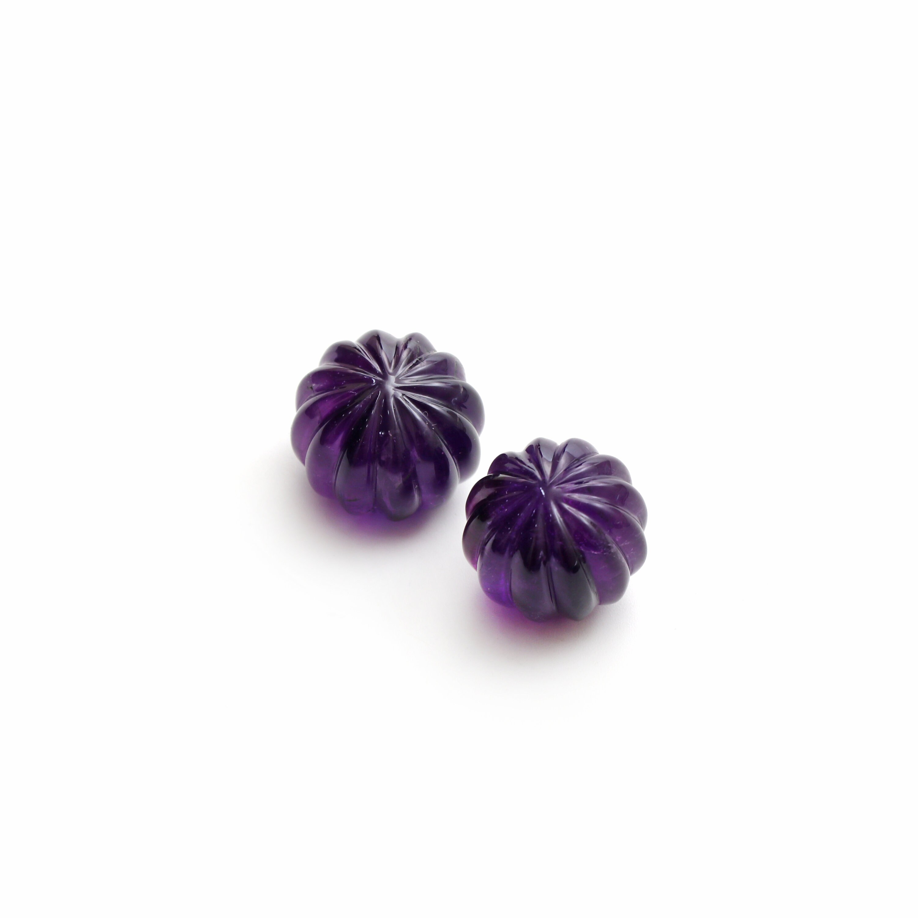 Natural Amethyst Carving Rondelle Loose Gemstone, 19.5x20.5 Mm, Amethyst Rondelle Jewelry Making Gemstone, Gift For Her, 2 Pieces