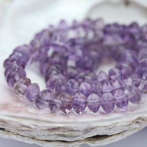 Amethyst natural Handmade Rondelle Disc Beads 4-4.5 mm approx Lilac Brazilian  Gemstone Beads Cape Amethyst Beads February Birthstone