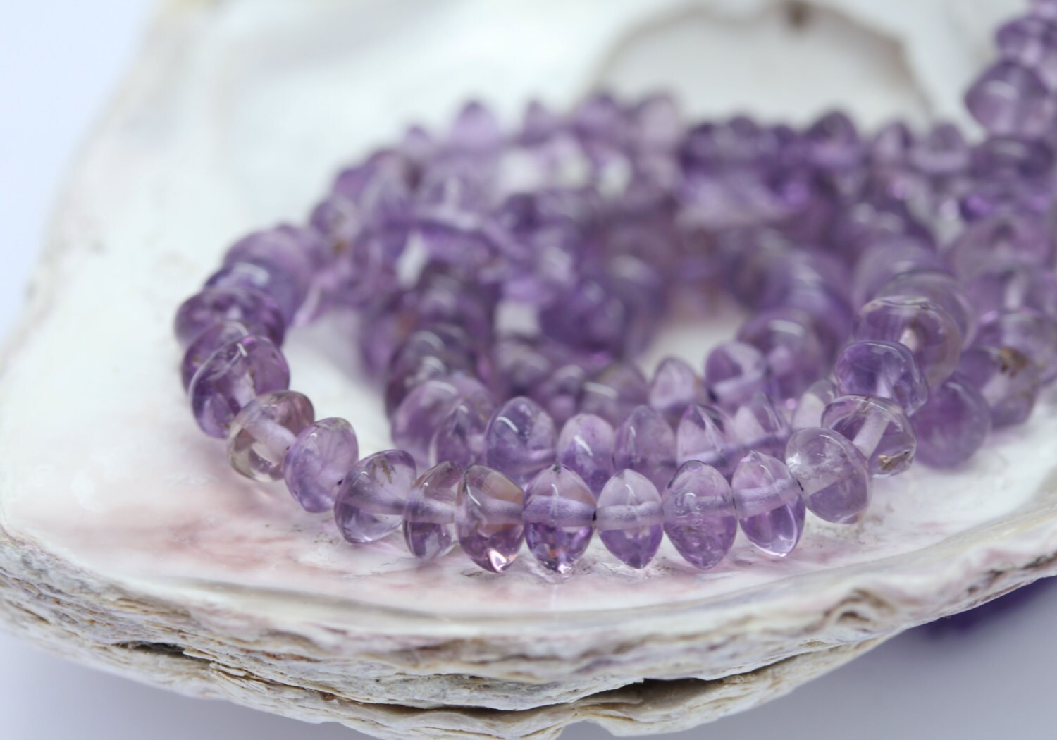 Amethyst Natural Handmade Rondelle Disc Beads 4-4.5 Mm Approx Lilac Brazilian  Gemstone Beads Cape Amethyst Beads February Birthstone