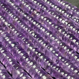 Natural Pink Amethyst Smooth Tyre Shaped Beads |size 7 Mm |length 16 Inches | Amethyst Beads An Amazing Item