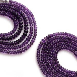 Natural Amethyst Smooth Rondelle Beads, Amethyst Smooth Beads, 4 Mm To 7 Mm, 8 Inch Full Strand Strand Natural Amethyst Smooth Rondelle Beads, Amethyst Smooth Beads, 4 Mm To 7 Mm, 8 Inch Full Strand Strand