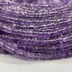 Pack Of 2 Strands |natural Pink Amethyst Smooth Tyre Shaped Beads |size 3.4-4.5 Mm |length 13 Inches | Amethyst Beads An Amazing Item