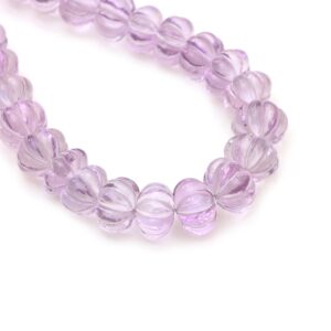 Pink Amethyst Carving Rondelle Beads, 8 mm To 12 mm, Natural Amethyst Carving, Genuine Amethyst Beads, 18 Inches Full Strand
