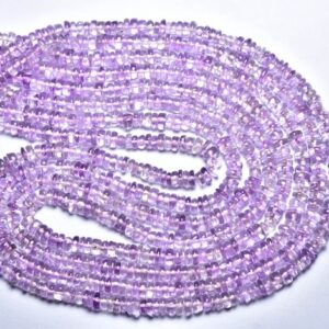 Pink Amethyst Smooth Tyre Beads - 16 Inches - Most Beautiful Natural Smooth Amethyst Tyre Beads - Size Is 4 - 4.5mm #2311