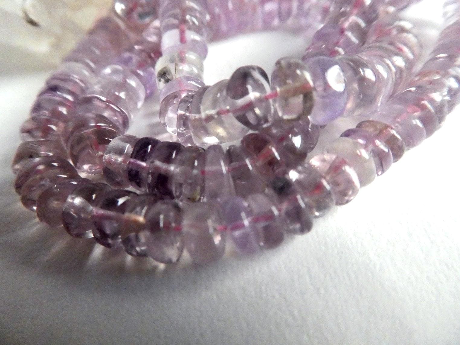 Purple Amethyst Rondelle Smooth 5mm Beads- 8in Strand- Jewelry Making-craft Natural Translucent Beads Purple Amethyst Rondelle Smooth 5mm Beads- 8in Strand- Jewelry Making-craft Natural Translucent Beads