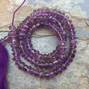 Amethyst Rondelles, 4 X 2.5mm, 13.5 Inch Strand Amethyst Rondelles, 4 X 2.5mm, 13.5 Inch Strand