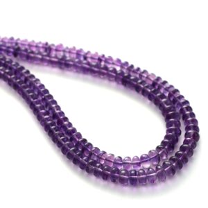 Amethyst Smooth Rondelle Beads, 4.5 Mm To 6 Mm, Amethyst Jewelry Making Beads, 8 Inches / 18 Inches Full Strand, Price Per Strand Amethyst Smooth Rondelle Beads, 4.5 Mm To 6 Mm, Amethyst Jewelry Making Beads, 8 Inches / 18 Inches Full Strand, Price Per Strand