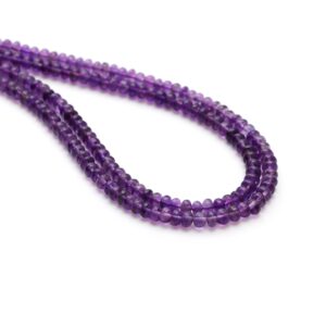 Amethyst Smooth Rondelle Beads, 4 Mm To 5 Mm, Amethyst Jewelry Making Beads, Handmade Jewelry, 18 Inches Full Strand, Price Per Strand Amethyst Smooth Rondelle Beads, 4 Mm To 5 Mm, Amethyst Jewelry Making Beads, Handmade Jewelry, 18 Inches Full Strand, Price Per Strand