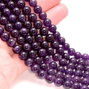 10mm Amethyst Gemstone Grade AAA Deep Purple Round Beads 15.5 inch Full Strand LOT 1,2,6,12 and 50 (80008580-813)