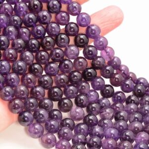 10mm Amethyst Gemstone Grade AA Purple Round Loose Beads 7.5 inch Half Strand (90191617-813)
