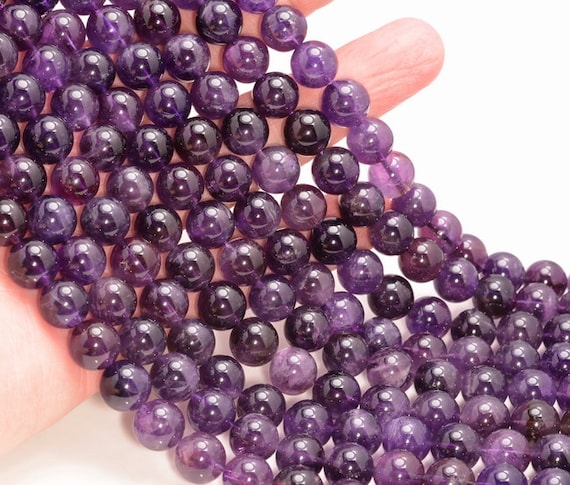 10mm Amethyst Gemstone Grade Aa Purple Round Loose Beads 7.5 Inch Half Strand (90191617-813)