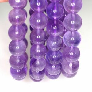 10mm Light Amethyst Gemstone Grade A Purple Round 10mm Loose Beads 7 inch Half Strand (90191616-813)