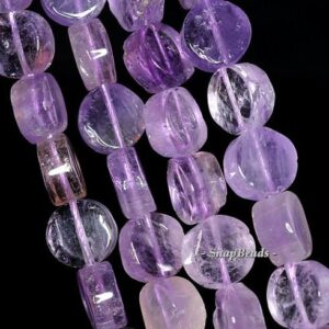 12x6mm Amethyst Gemstone Flat Round Loose Beads 7 inch Half Strand LOT 1,2 and 6 (90144122-B18-532)