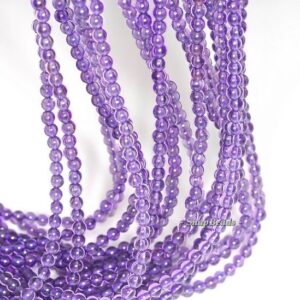 3MM Royal Amethyst Gemstone Grade AA Round 3MM Loose Beads 16 inch Full Strand LOT 1,2,6,12 and 50 (90113637-107 - 3mm D)