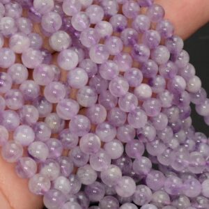 6mm Lavender Amethyst Gemstone Purple Round Loose Beads 15.5 inch BULK LOT 1,2,6,12 and 50 (90146938-291)