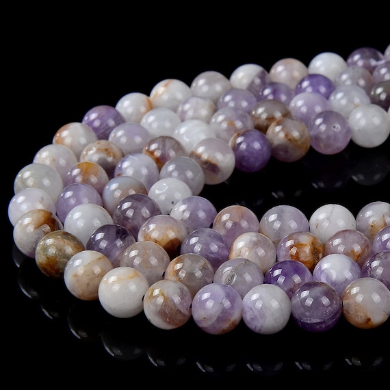 8mm Natural Flower Dream Amethyst Gemstone Grade A Round Loose Beads Bulk Lot 1,2,6,12 And 50 (d209)