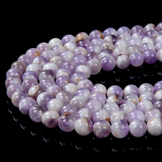 8mm Natural Flower Dream Amethyst Gemstone Grade Aa Round Loose Beads Bulk Lot 1,2,6,12 And 50 (d209)