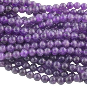 AA+ Grade AMETHYST Beads Gemstone Beads  -  Round 6mm, 8mm, 10mm-Full Strand 15.5 inch Strand  Smooth