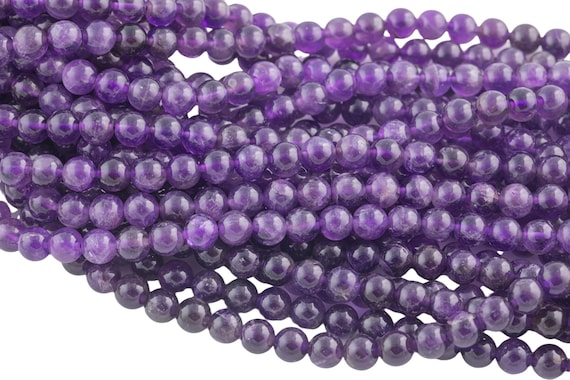 Aa+ Grade Amethyst Beads Gemstone Beads  -  Round 6mm, 8mm, 10mm-full Strand 15.5 Inch Strand  Smooth