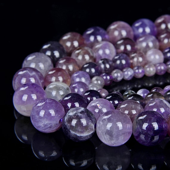Chevron Flower Amethyst Gemstone Round 4mm 6mm 8mm 10mm Loose Beads Bulk Lot 1,2,6,12 And 50 (d11)