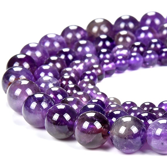 Natural Amethyst Gemstone Grade Aa Round 5mm 6mm 8mm 10mm Loose Beads Bulk Lot 1,2,6,12 And 50 (d493)
