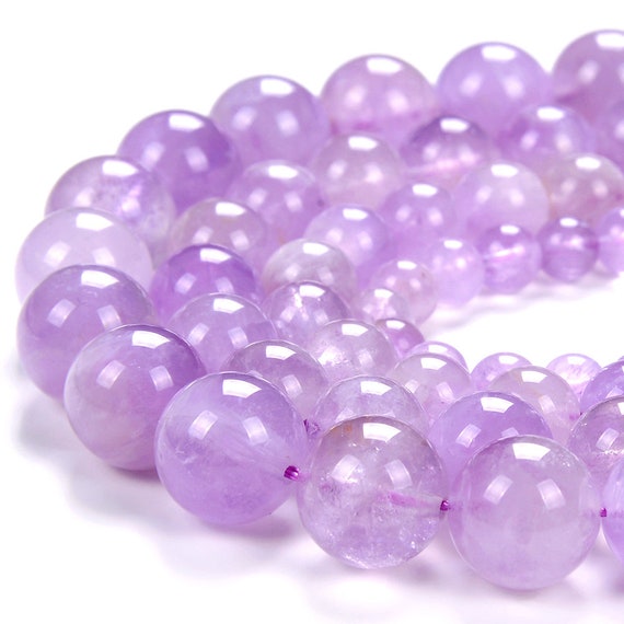 Natural Lavender Amethyst Gemstone Grade A Round 5mm 6mm 7mm 8mm 9mm 10mm 11mm 12mm 13mm Loose Beads Bulk Lot 1,2,6,12 And 50 (d285 D286)