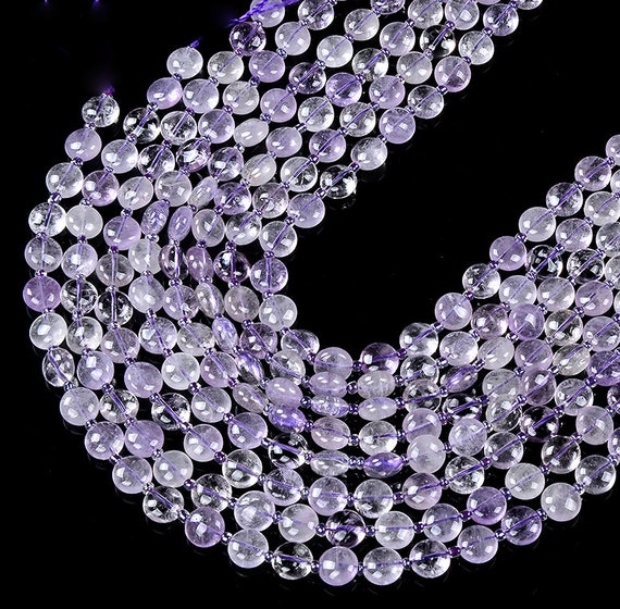 Natural Lavender Amethyst Gemstone 10mm Round Button Loose Beads Bulk Lot 1,2,6,12 And 50 (d427)