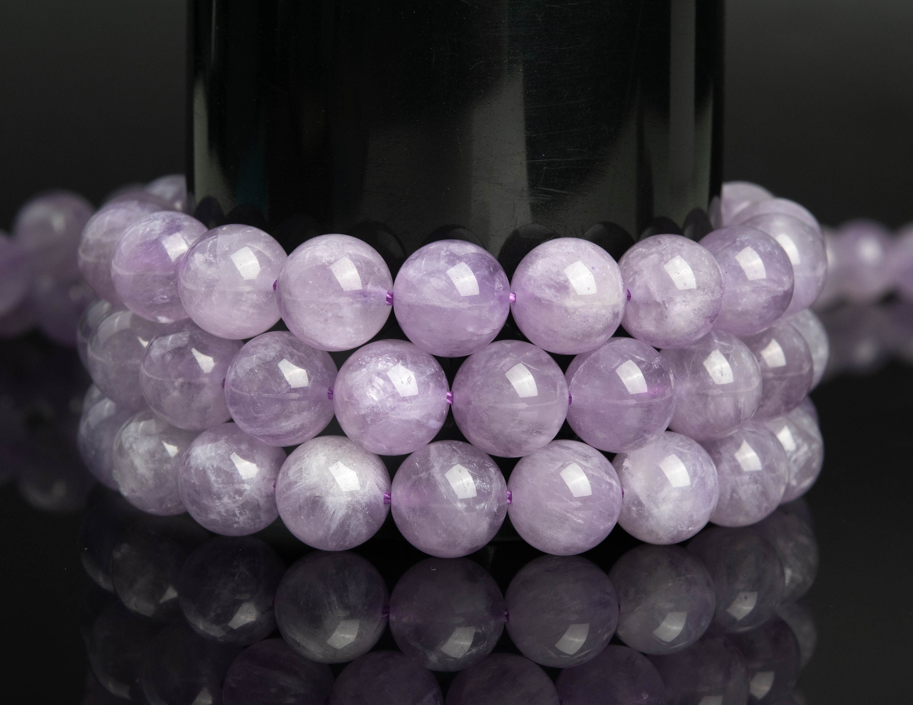 Natural Lavender Amethyst Gemstone Grade Aa Round 6mm 7-8mm 8mm 9-10mm 10mm 11-12mm 12mm Loose Beads