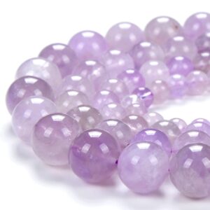 Natural Light Lavender Amethyst Gemstone Round 5MM 6MM 7MM 8MM 9MM 10MM 11MM 12MM 13MM Loose Beads BULK LOT 1,2,6,12 and 50 (D283 D284)