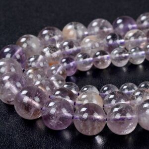 Natural Amethyst Light Purple Gemstone Grade A Round 5MM 6MM 7MM 8MM 9MM 10MM Loose Beads BULK LOT 1,2,6,12 and 50 (D125 D126)