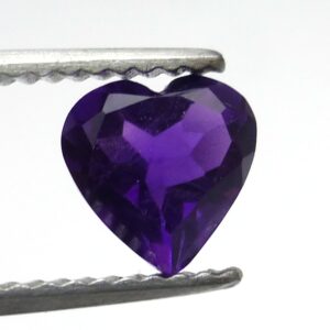 0.9 Carats Amethyst Heart 7mm Natural Deep Purple Loose Gem Stone Faceted Handmade Aaa Quality February Birthstone Perfect For A Ring