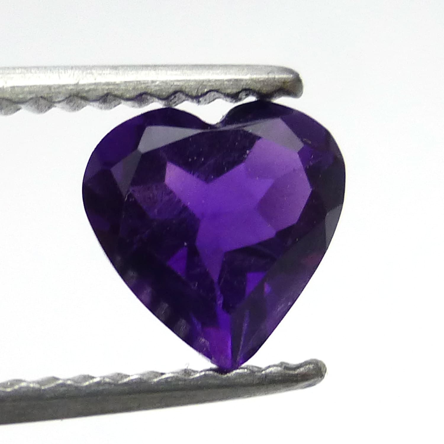 0.9 Carats Amethyst Heart 7mm Natural Deep Purple Loose Gem Stone Faceted Handmade Aaa Quality February Birthstone Perfect For A Ring
