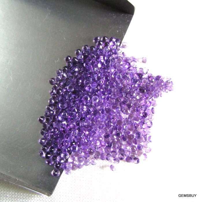 25 Aaa Amethyst Gemstones: 2mm Faceted Round Loose Stones