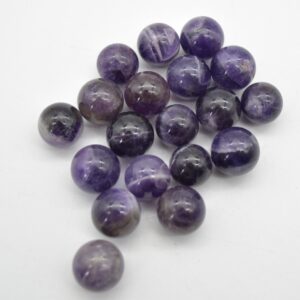Chevron Amethyst Sphere Ball - 4 Count - 1.4cm - 1.5cm Mini Gemstone Ball