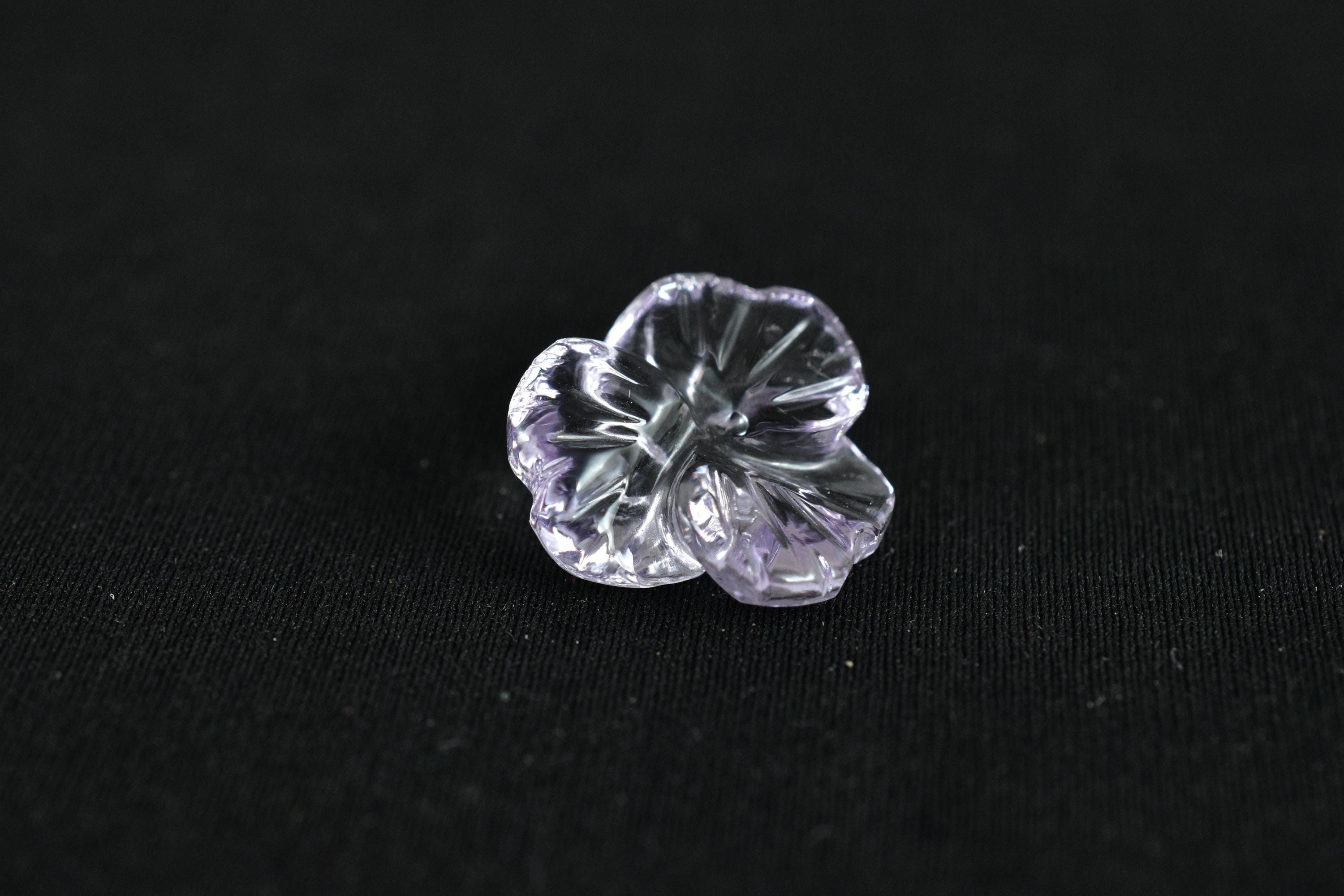 Amethyst Flower Carving, February Birthstone, Healing Crystal Decor