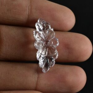 Amethyst Flower Leaf Carving, February Birthstone Healing Crystal
