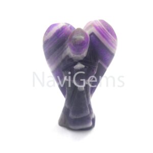 Hand Carved Amethyst Angel: Healing Crystal, Pocket Birthstone