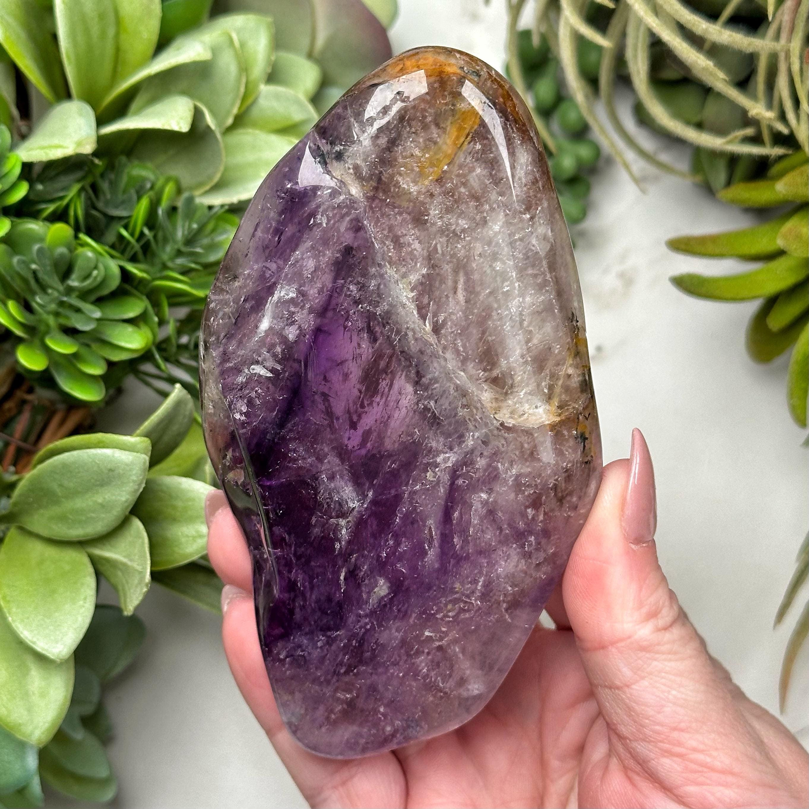 Amethyst Freeform | 201g | - #1 (polished Purple Crystal Chunk, Crown Chakra, Healing Stone, Intuition)