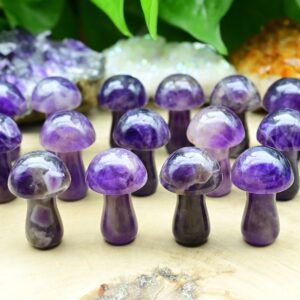 Natural Amethyst Mooshroom,hand Carved Mushroom,reiki Healing Crystal,mini Mooshroom Decor,home Decor,for Her Gift,gift Mystery Bag.