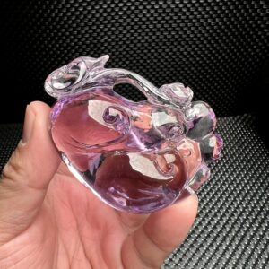 Natural Amethyst Quartz Carving Chayote & As One Wishes（如意）decor/rare Top Quality Purple Crystal/master Hand Made Gift/reiki Healing Happy