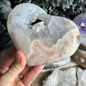 Pink Amethyst Heart: 4.5" Crystal Mineral Fossil