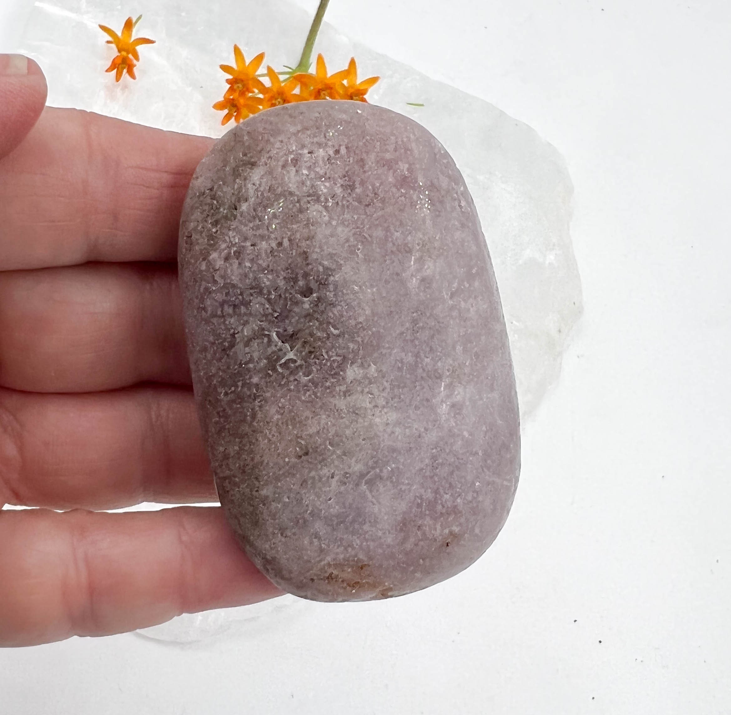 Pink Amethyst Palm Stone - The Stone For Heart Healing