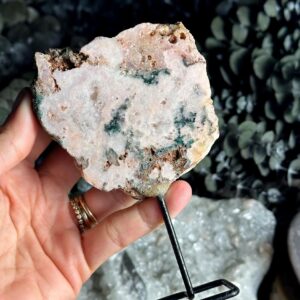 Pink Amethyst Slab On Stand, 5" Tall