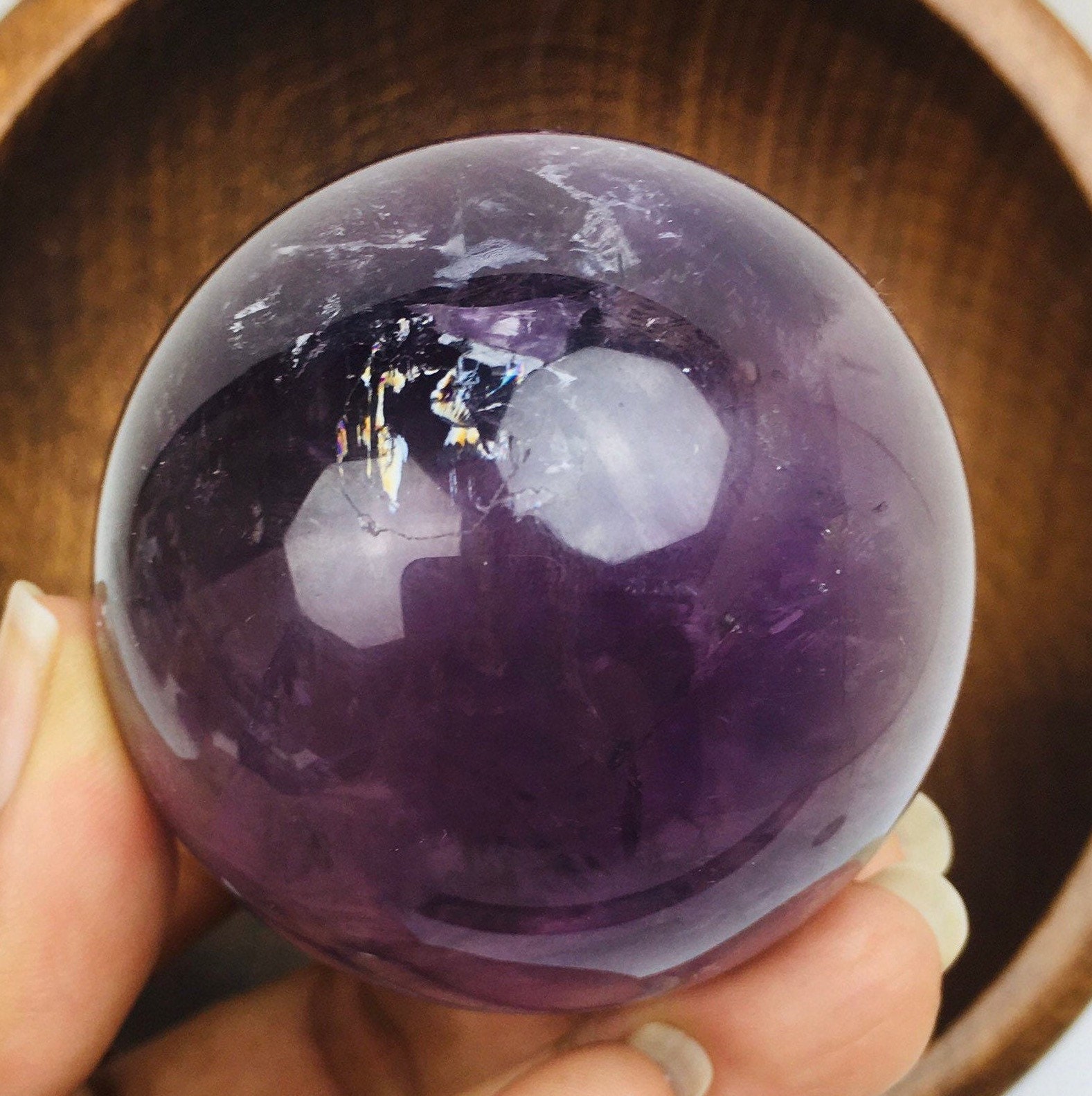 Purple Amethyst Crystal Sphere: Polished Quartz 247.4g (56mm)
