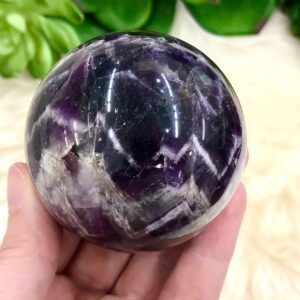 Amethyst Sphere 58mm Jn - Chevron Amethyst - Third Eye Crown Chakra - Amethyst Crystal - Crystal Grid - Meditation Stone - Dream Amethyst