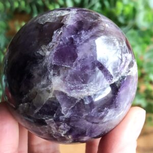 Amethyst Sphere With Inclusion 62mm Aef - Third Eye And Crown Chakra - Crystal Grid - Meditation Stone - Massage Stone - Altar Decor
