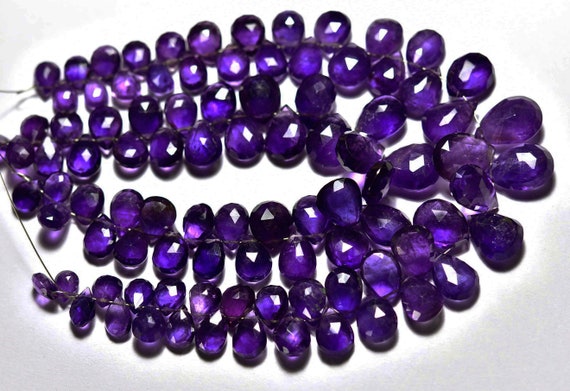 Superb African Amethyst Briolette Beads - 7 Inches,natural Amethyst Faceted Pear Briolettes,super Quality - Size Is 5x8-9x13mm #803 Superb African Amethyst Briolette Beads - 7 Inches,natural Amethyst Faceted Pear Briolettes,super Quality - Size Is 5x8-9x13mm #803