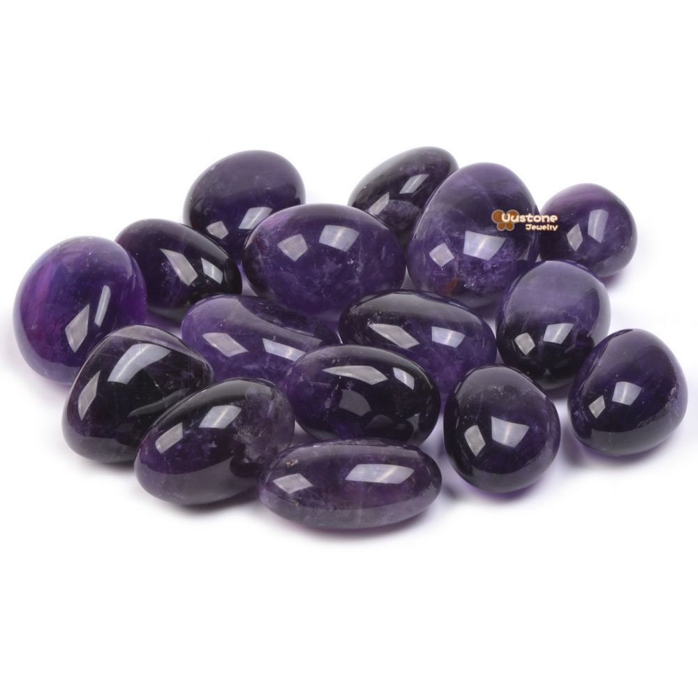 100 Grams Dark Amethyst Tumbled Polished Natural Crystal Healing Pocket Stones Rock Collection